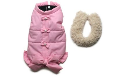 （予約販売）フィールサーモ綿入りリボン防寒ベスト[ピンク]