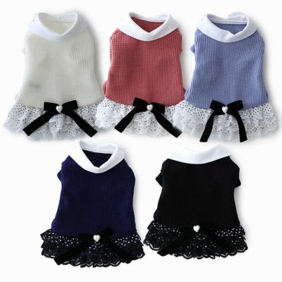 シフォンフリル畦編みニットワンピース