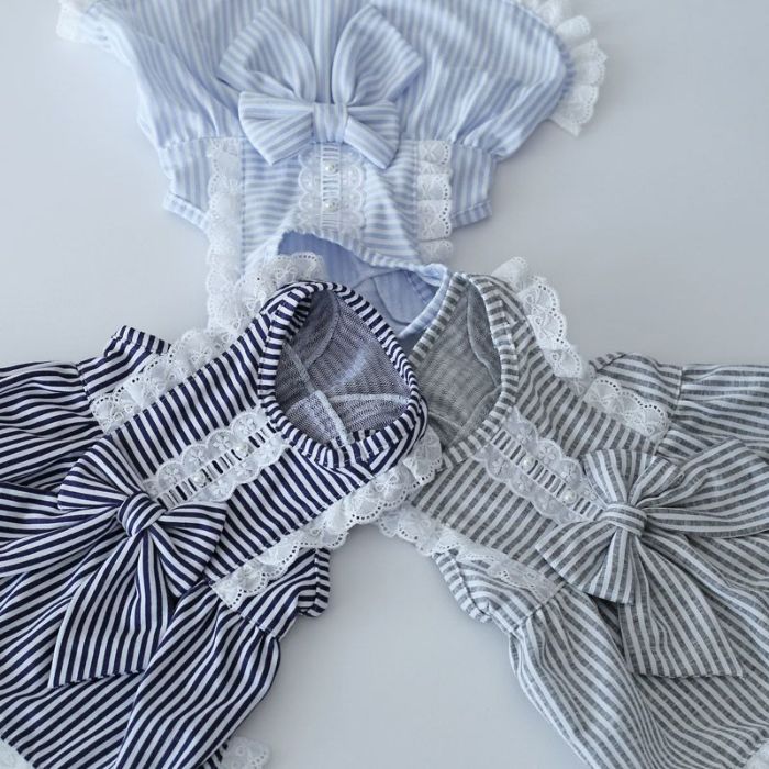 クールMAXストライプエプロンワンピース | 犬服通販ドッグピース