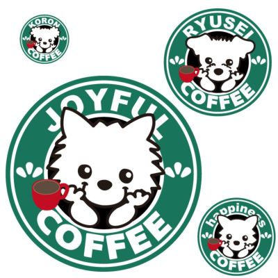 プリントワークスアイロンシート・コーヒーショップドッグ・ほっと一息
