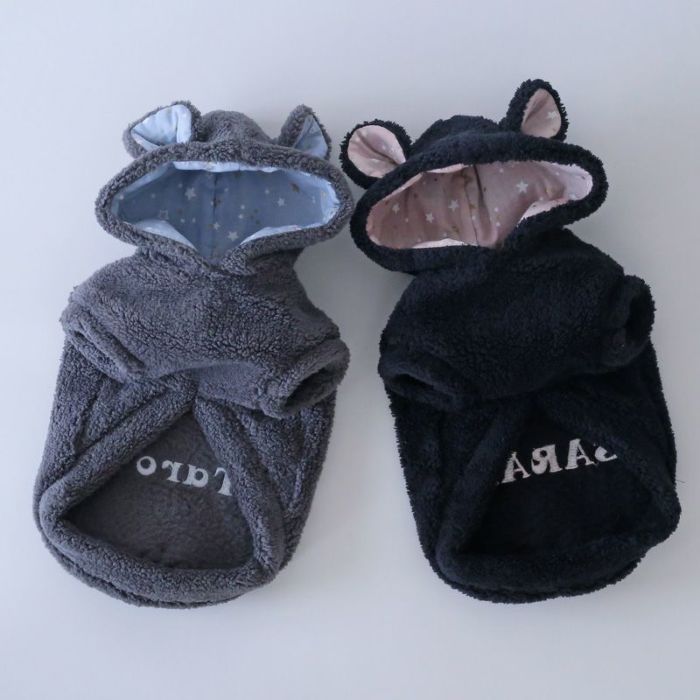 予約限定ウェア]お名前刺繍ボアくまみみパーカー | 犬服通販ドッグピース