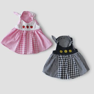 [Prier × Puu Closet.] ショルダーリボン・チェック・フレアワンピース