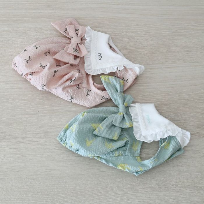 Prie × Puu Closet.] セーラーカラー・リボンバルーンワンピース | 犬