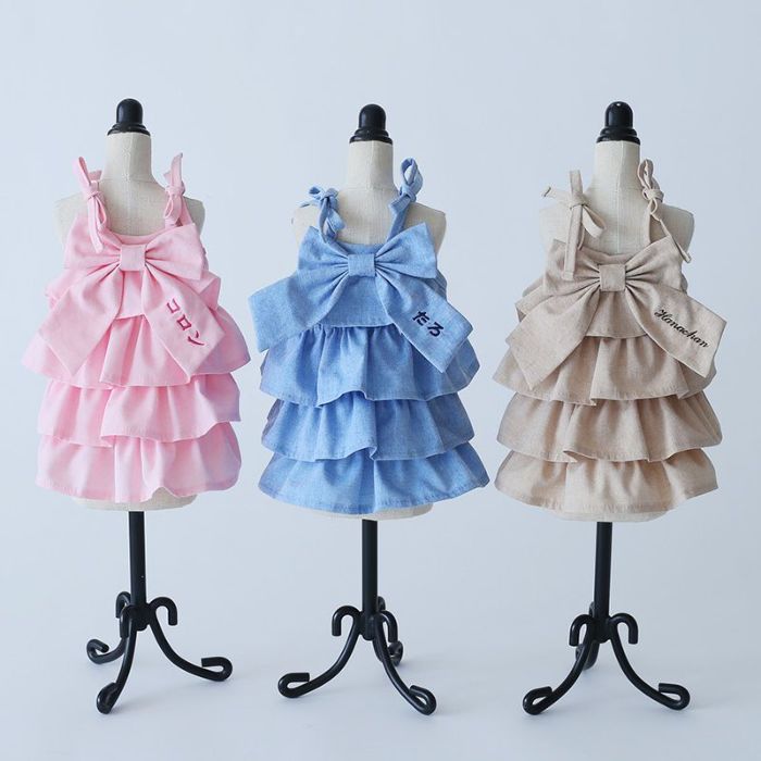 オーダーページ】ハンドメイド犬服 フリルリボンキャミ ピンク